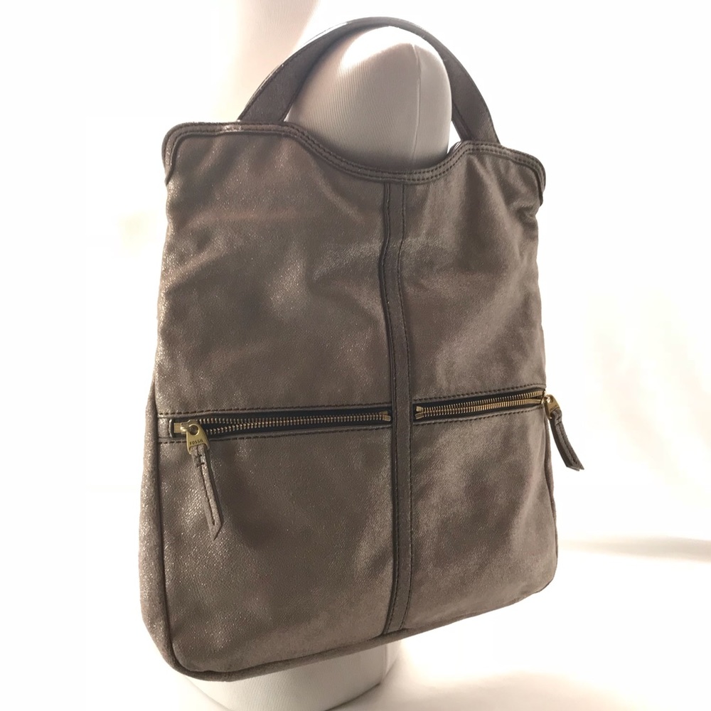 Fossil Erin Metallic Champagne Leather Crossbody - Picture 4 of 7